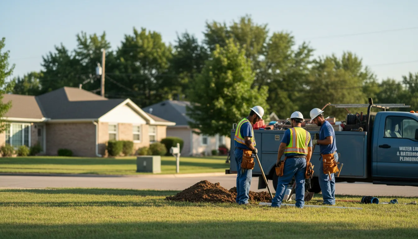 Residential water line and bathroom plumbing service in Roma, TX